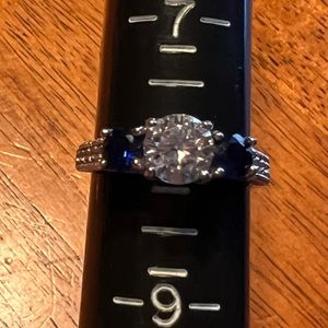 Diamonique simulated sapphire and cz ring 8